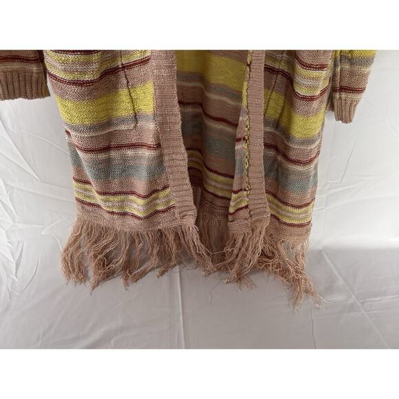 NEW Wonderly Womens Multi Color Long Cardigan Sweater Open Front Size XL Boho - Picture 3 of 7